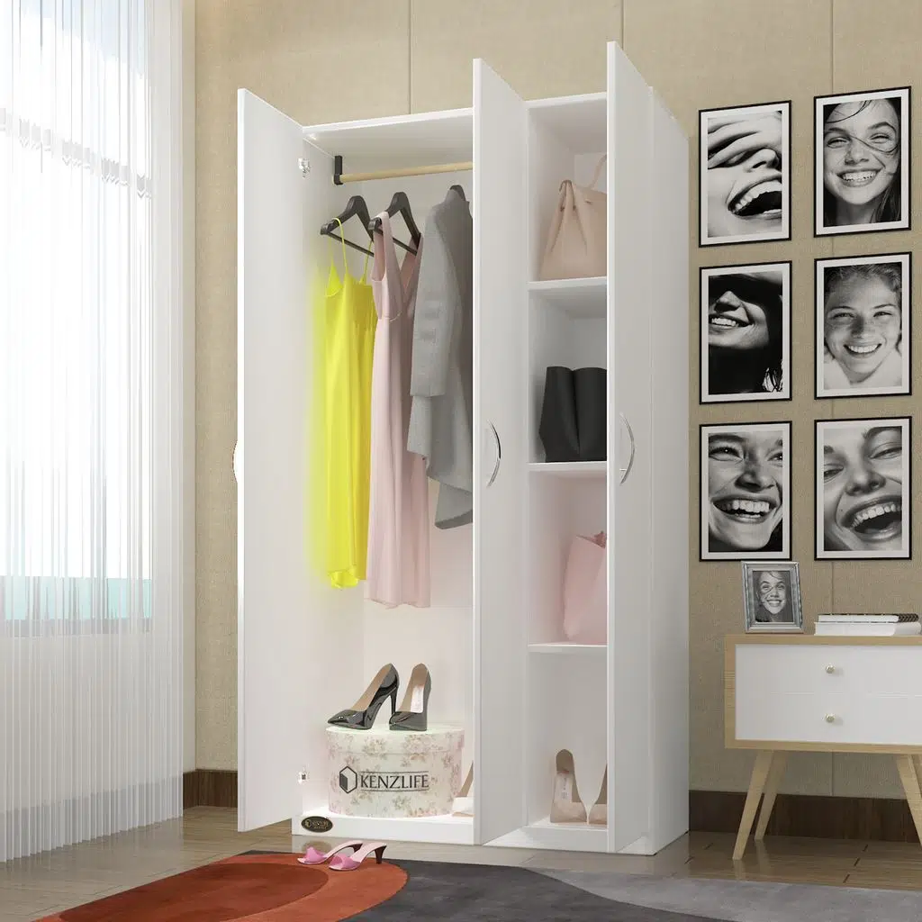 Kenzlife gardırop 3 kapılı ballıbaba 180*120*52 byz XLARGE kapaklı gardolap dolap ofis