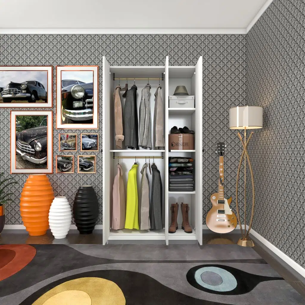 Kenzlife gardırop 3 kapılı kapaklı guzmanya byz 173*90*42 gardolap dolap ofis