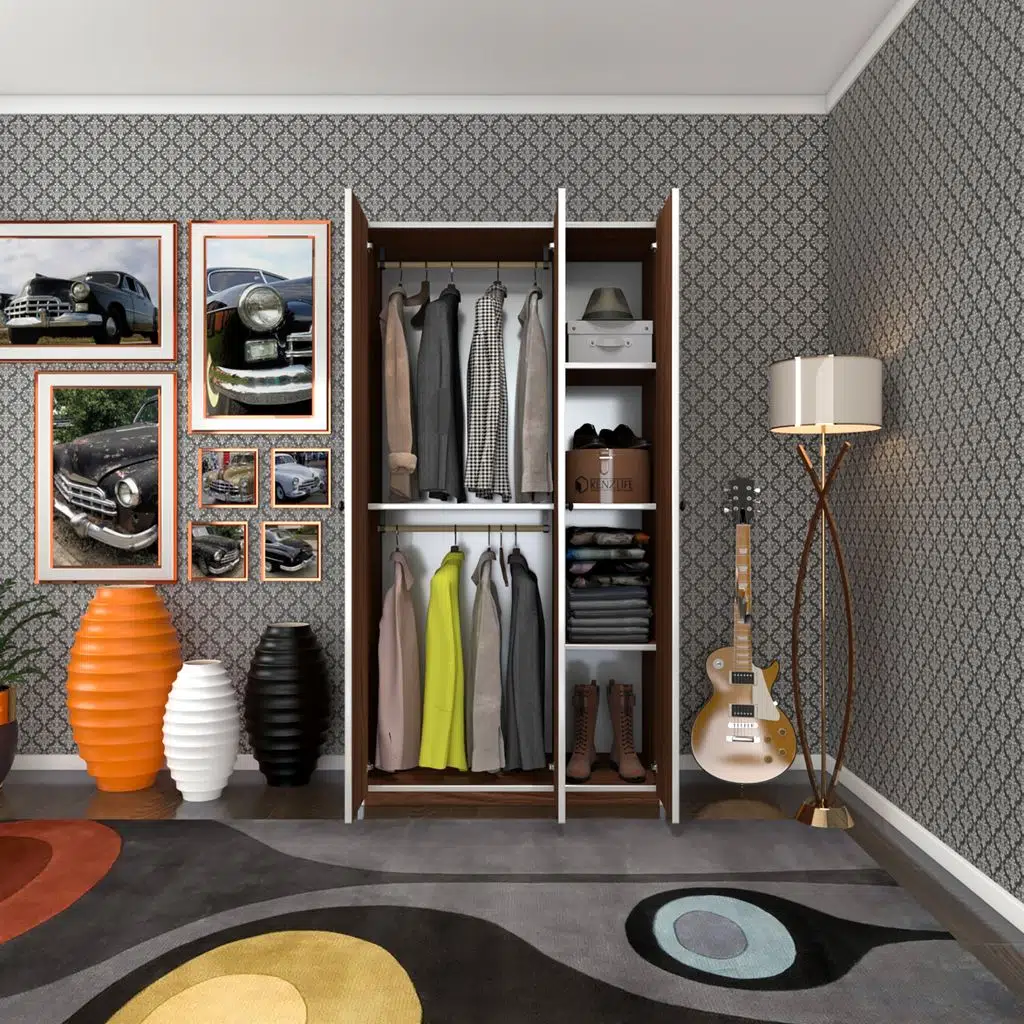 Kenzlife gardırop 3 kapılı kapaklı guzmanya cvz 173*90*42 gardolap dolap ofis