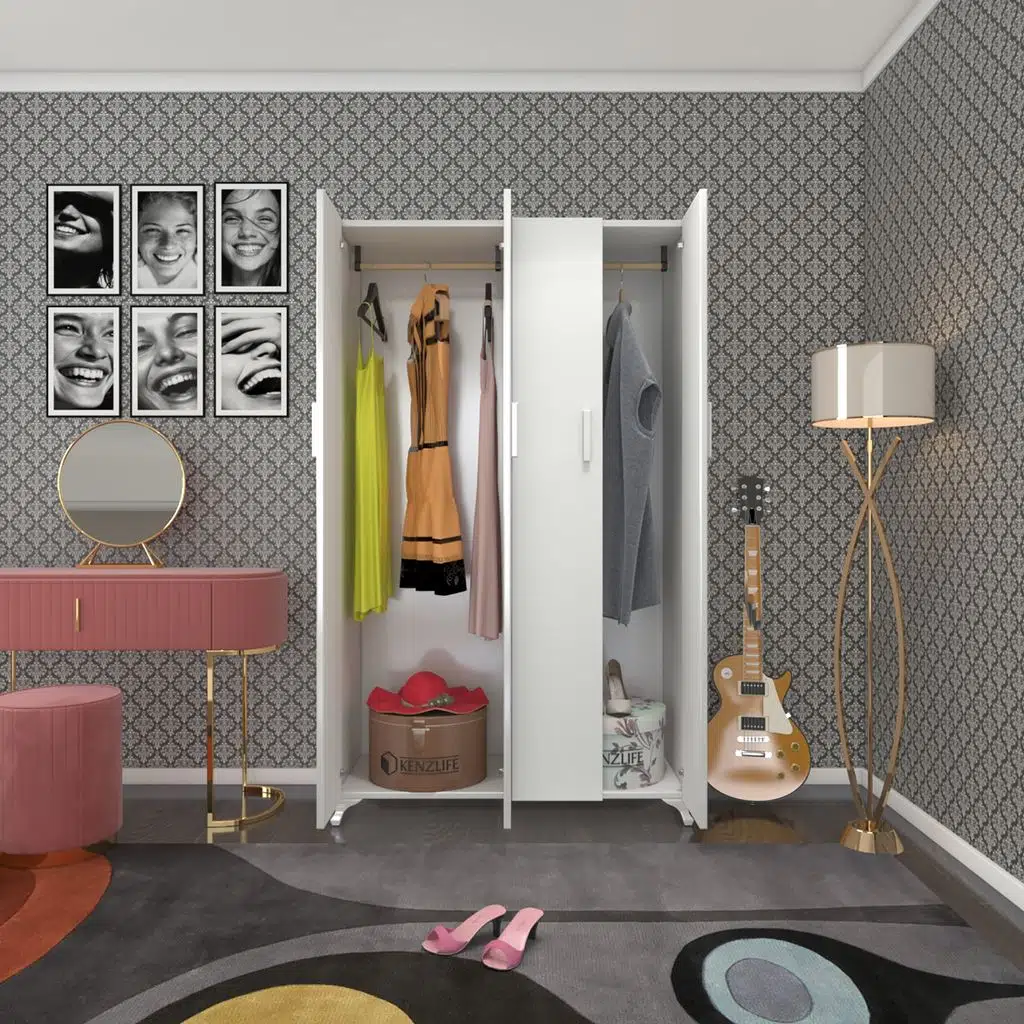 Kenzlife gardırop 4 kapılı defne 168*100*42 byz ayaklı gardolap dolap ofis