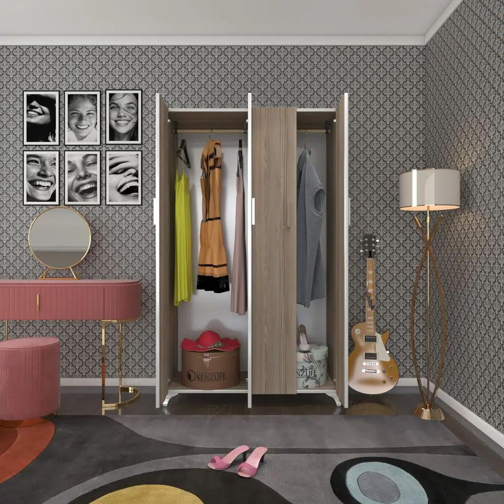 Kenzlife gardırop 4 kapaklı kapılı defne 168*100*42 crd ayaklı gardolap dolap