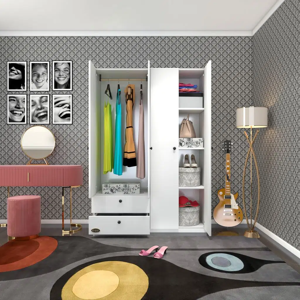 Kenzlife gardırop 4 kapılı 2 çekmeceli hüsnüyusuf byz 173*120*42 gardolap dolap ofis