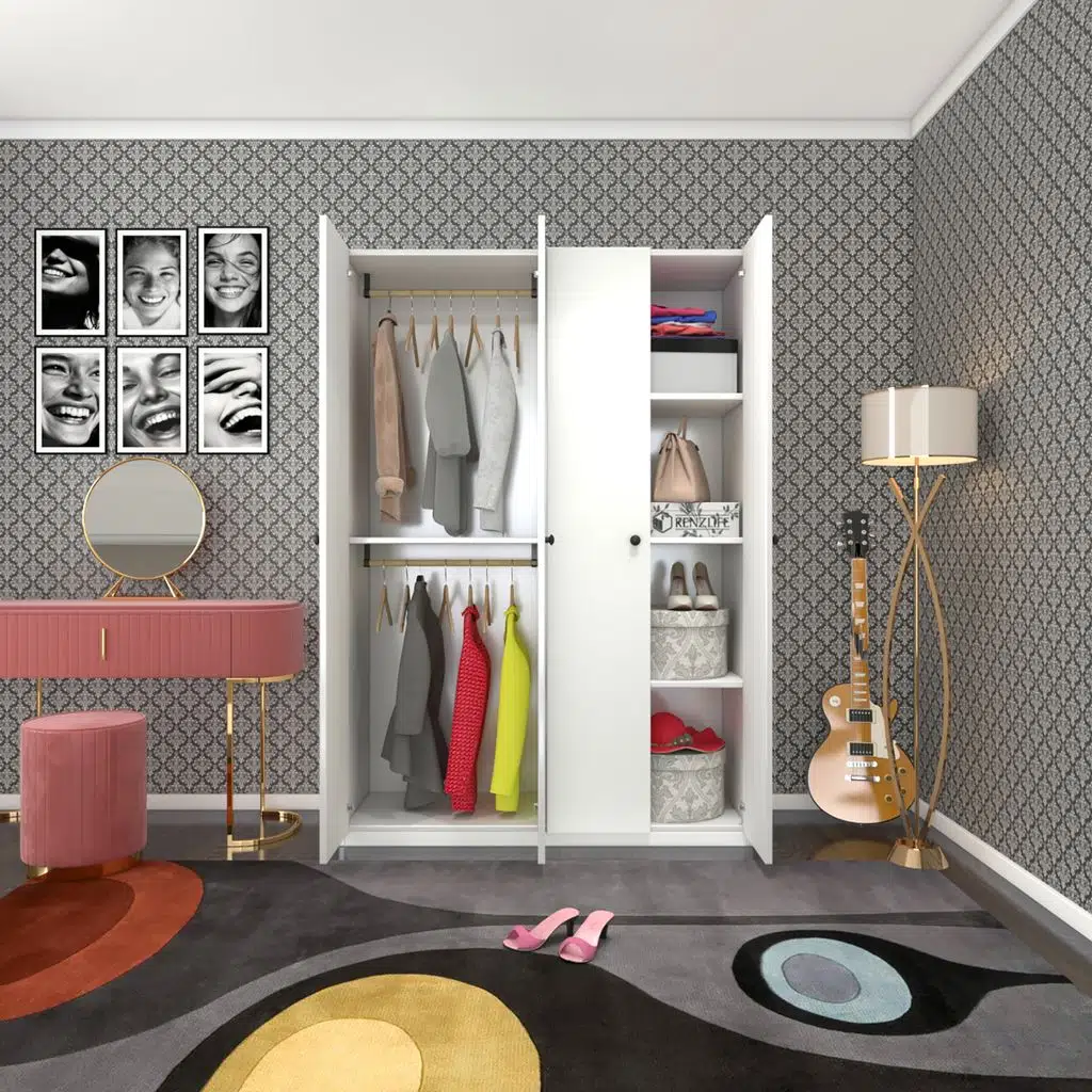 Kenzlife gardırop 4 kapılı devetabanı byz 173*120*42 gardolap dolap ofis