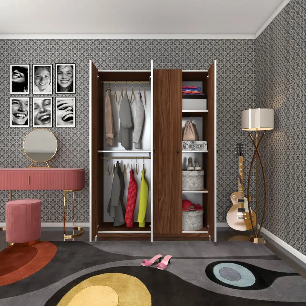 Kenzlife gardırop 4 kapılı kapaklı devetabanı cvz 173*120*42 gardolap dolap ofis