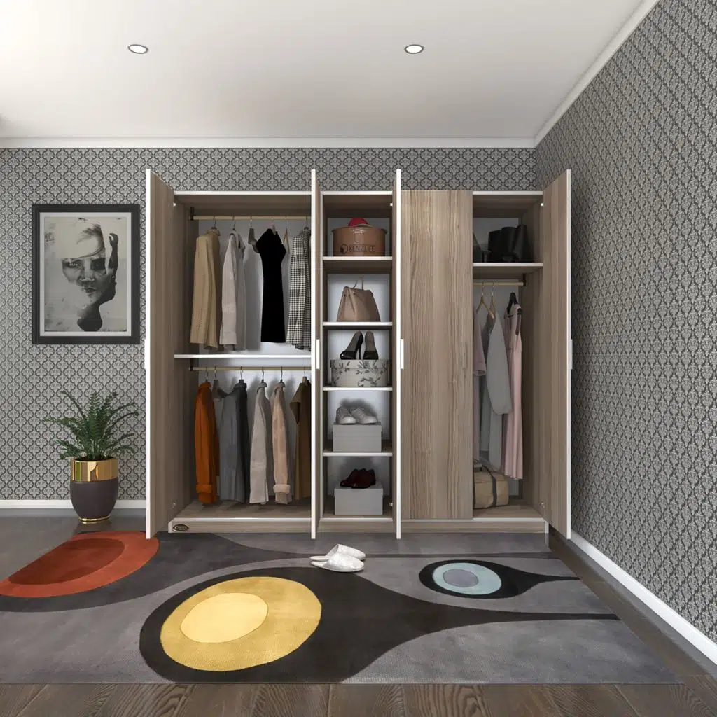 Kenzlife gardırop 5 kapaklı kapılı 200 lilyum crd gardolap dolap