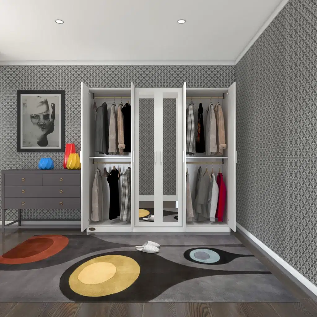 Kenzlife gardırop 6 kapılı anemon 180*180*42 byz aynalı gardolap dolap