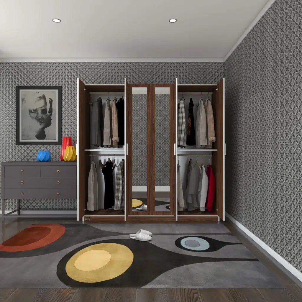 Kenzlife gardırop 6 kapaklı kapılı anemon 180*180*42 cvz aynalı gardolap dolap