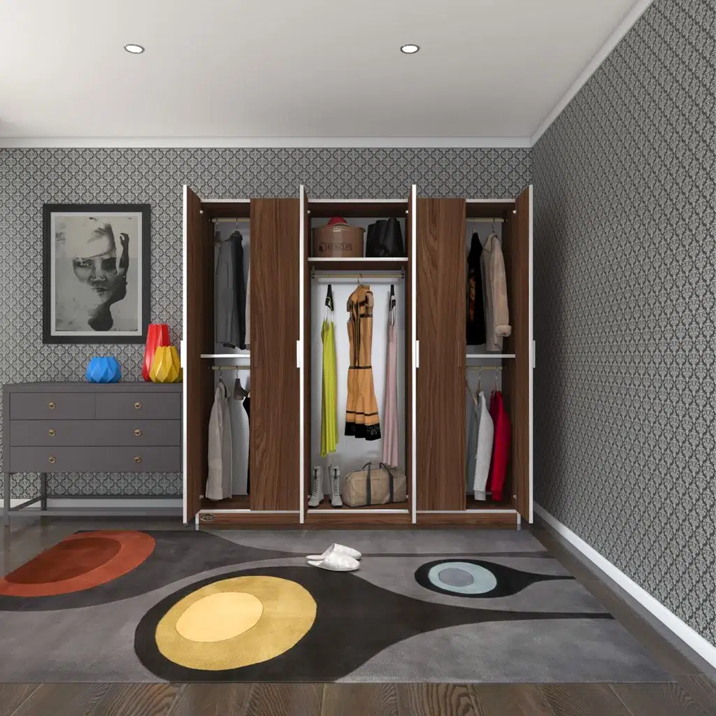 Kenzlife gardırop 6 kapaklı kapılı anemon 180*180*42 cvz gardolap dolap