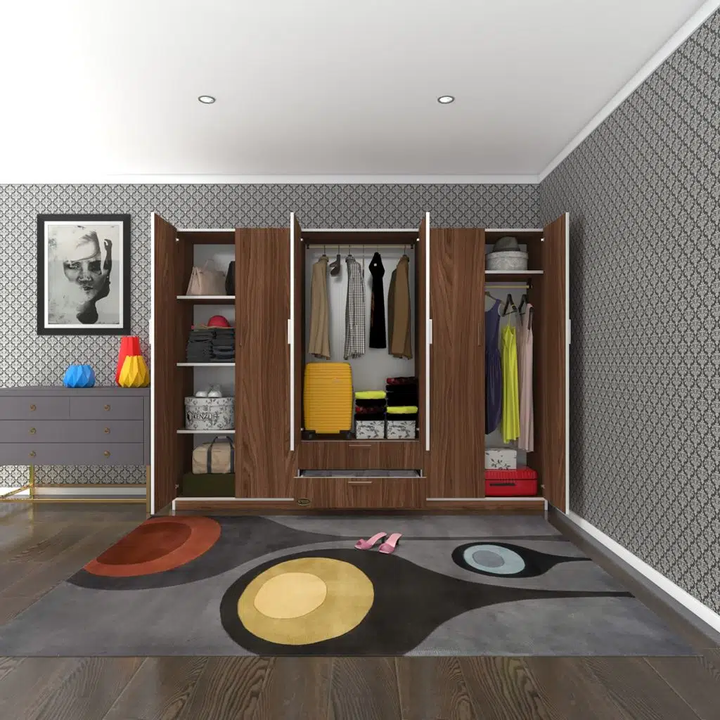 Kenzlife gardırop 6 kapılı çekmeceli begonvil240 cvz kapaklı gardolap dolap