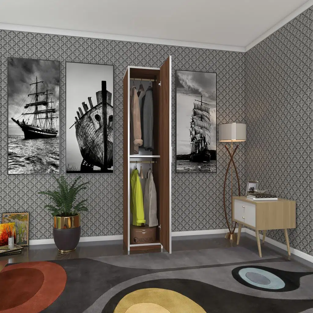 Kenzlife gardırop öğrenci dolabı tek kapılı günebakan cvz 180*35*42 cvz gardolap dolap ofis