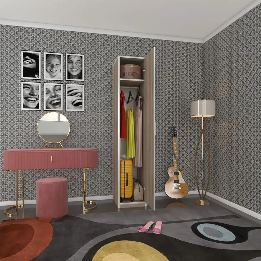 Kenzlife gardırop öğrenci dolabı tek kapılı kasımpatı crd 180*35*42 crd gardolap dolap ofis