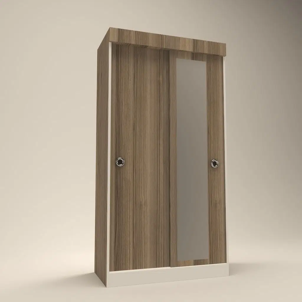 Kenzlife gardırop sürgülü kapaklı kapılı karanfil090 crd aynalı gardolap dolap