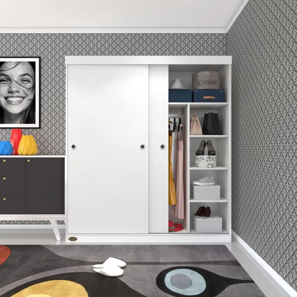 Kenzlife gardırop sürgülü kapaklı kapılı 160 papatya byz gardolap dolap