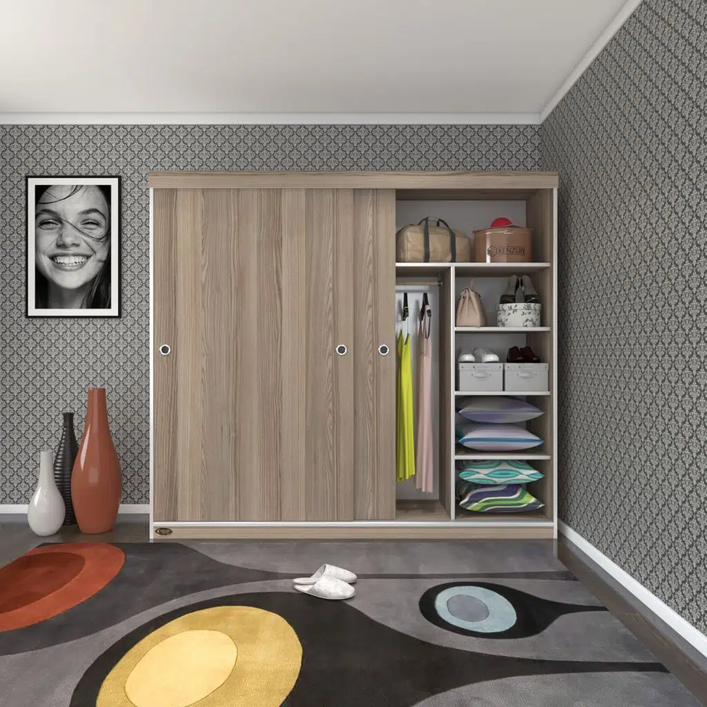 Kenzlife gardırop sürgülü kapaklı kapılı 200 papatya crd gardolap dolap