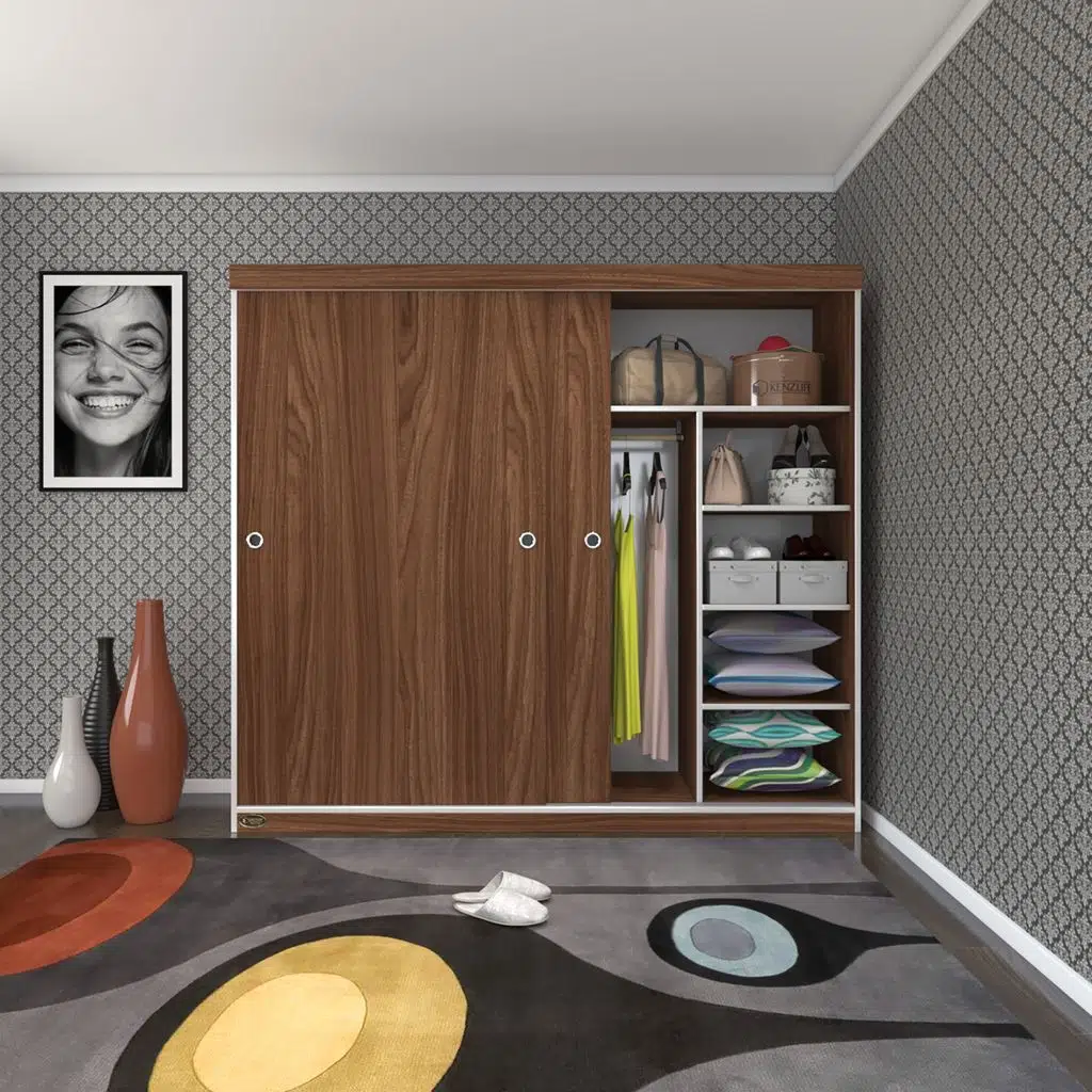 Kenzlife gardırop sürgülü kapaklı kapılı 200 papatya cvz gardolap dolap