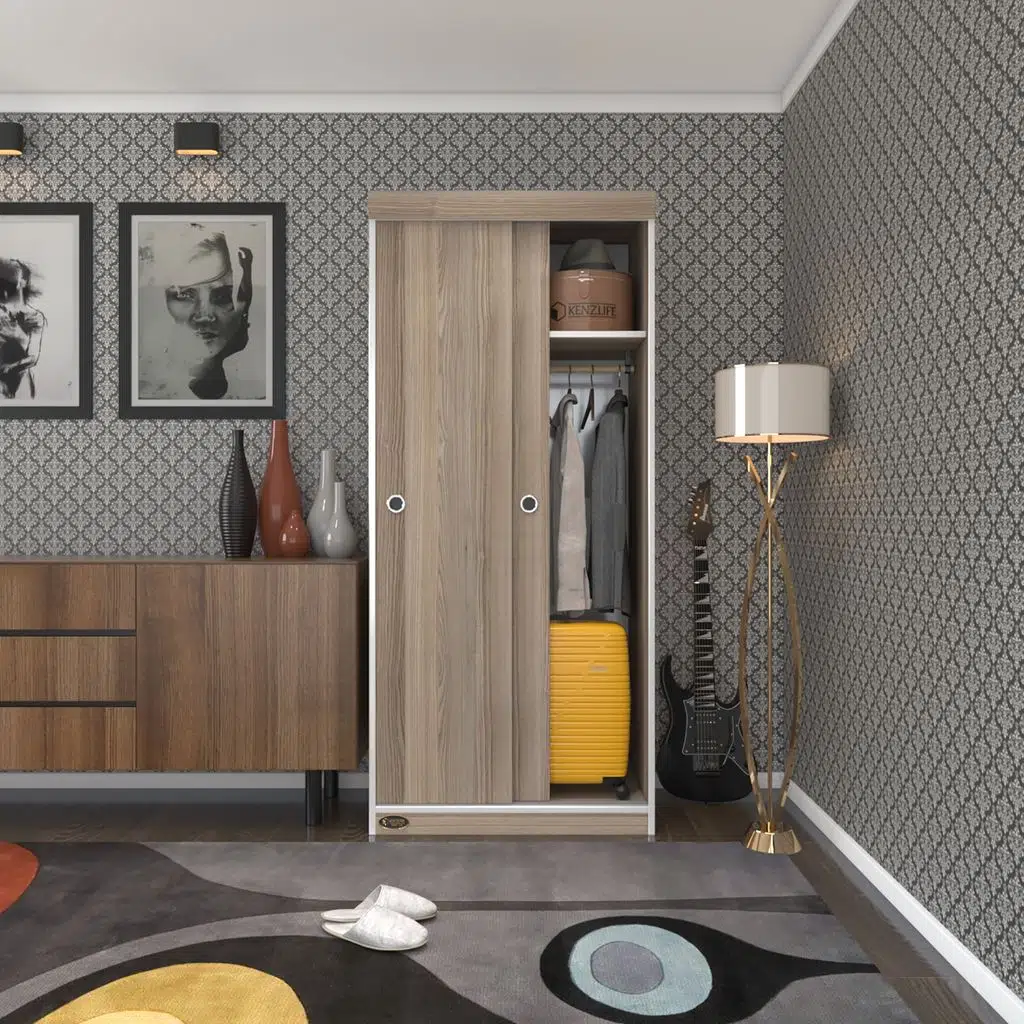 Kenzlife gardırop sürgülü kapaklı kapılı karanfil080 crd gardolap dolap