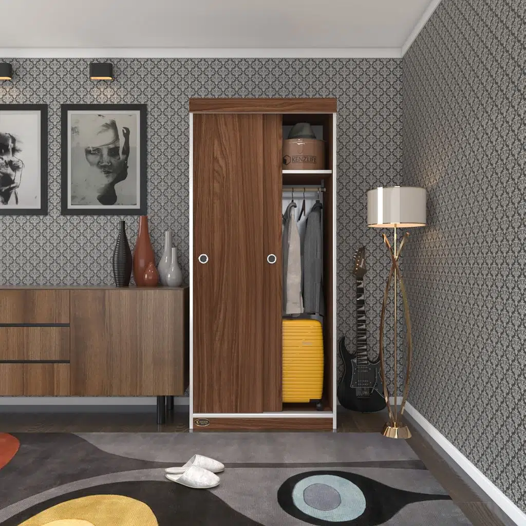 Kenzlife gardırop sürgülü kapaklı kapılı karanfil080 cvz gardolap dolap