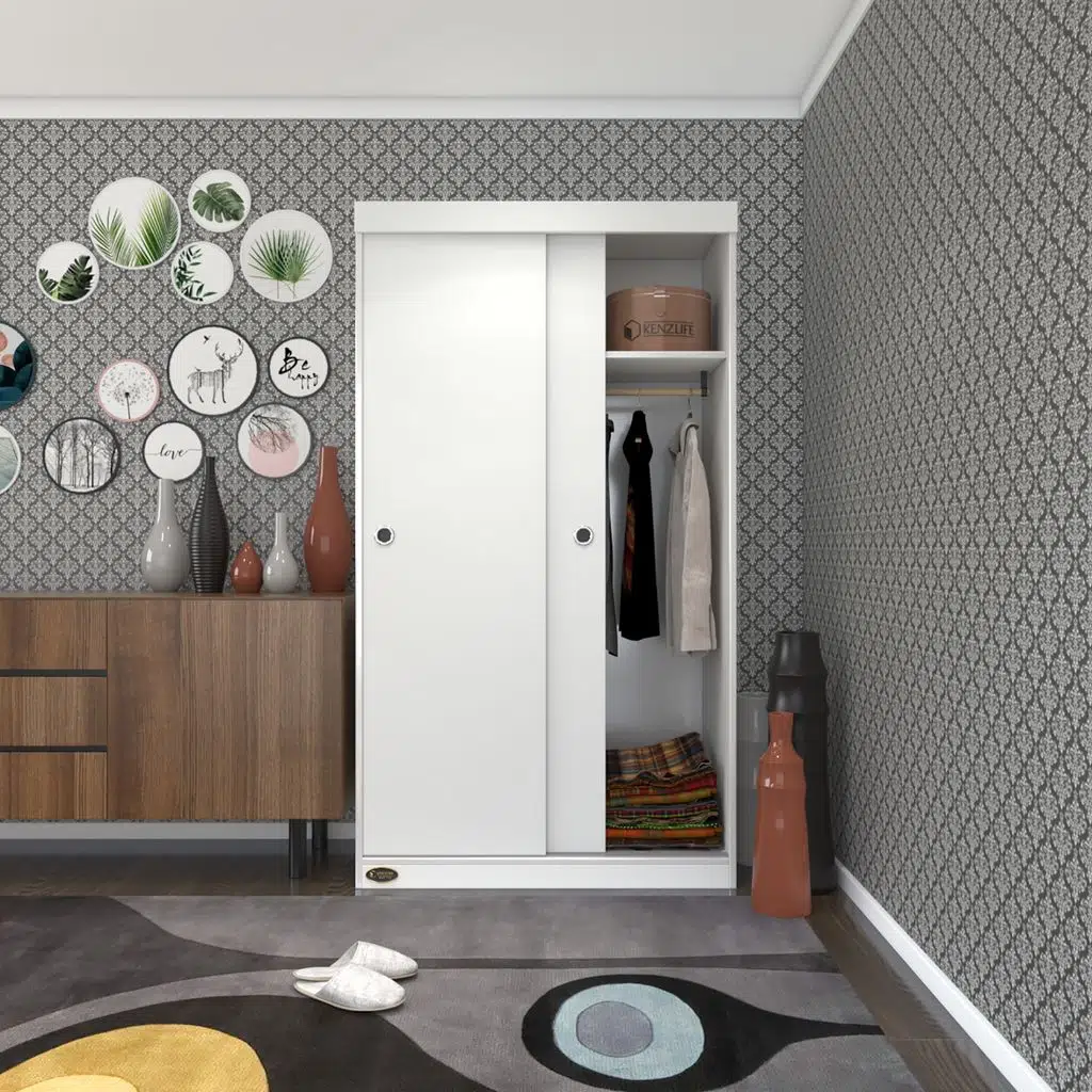 Kenzlife gardırop sürgülü kapaklı kapılı karanfil100 byz gardolap dolap 