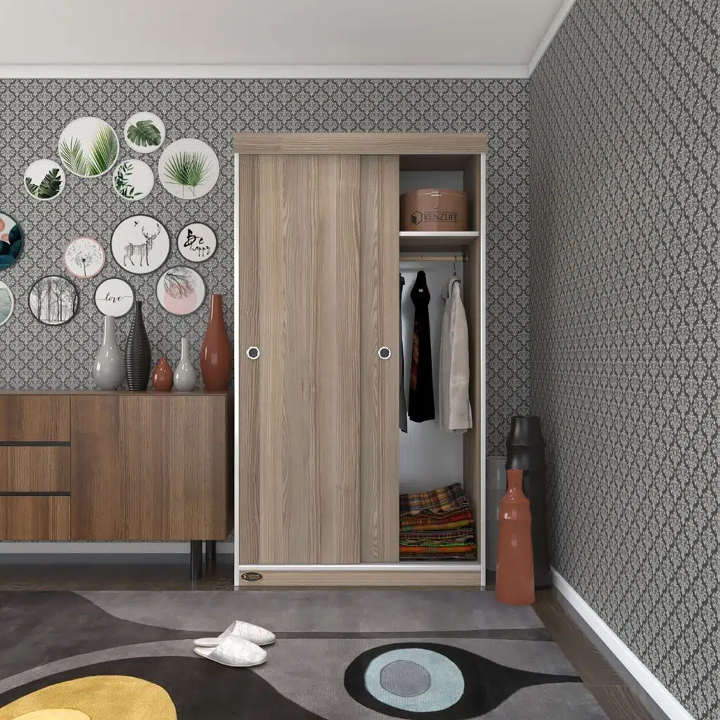 Kenzlife gardırop sürgülü kapaklı kapılı karanfil100 crd gardolap dolap