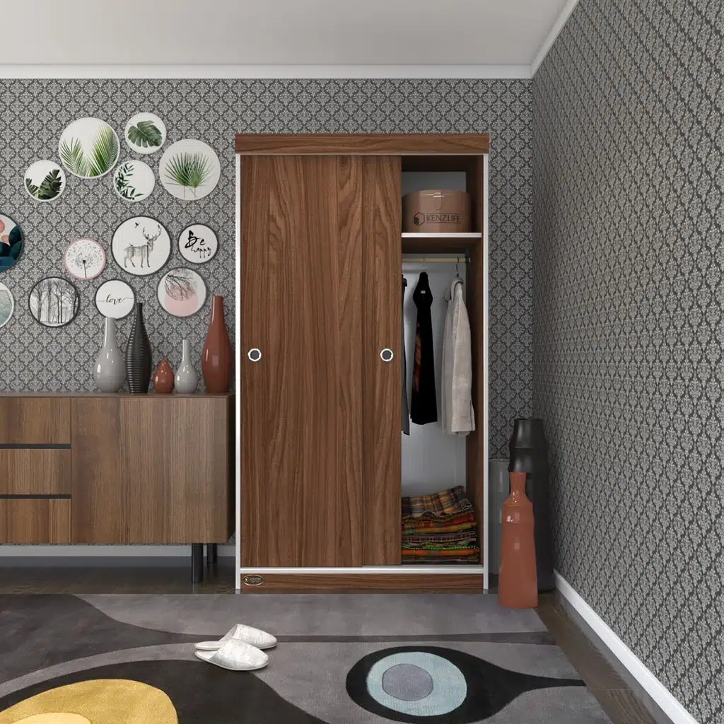 Kenzlife gardırop sürgülü kapaklı kapılı karanfil100 cvz gardolap dolap