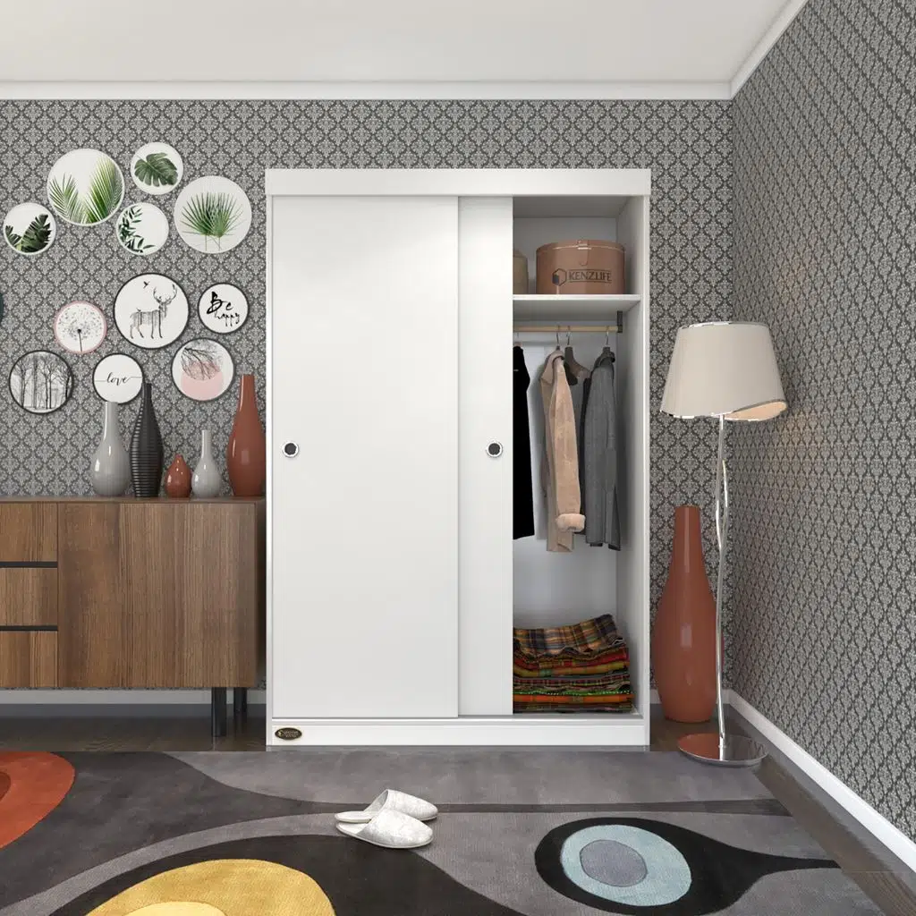 Kenzlife gardırop sürgülü kapaklı kapılı karanfil120 byz gardolap dolap 