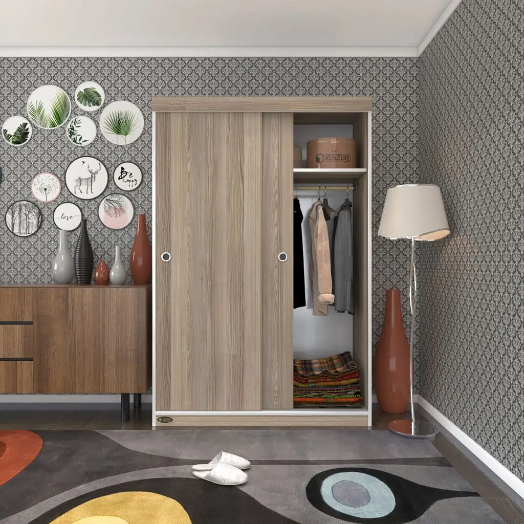 Kenzlife gardırop sürgülü kapaklı kapılı karanfil120 crd gardolap dolap