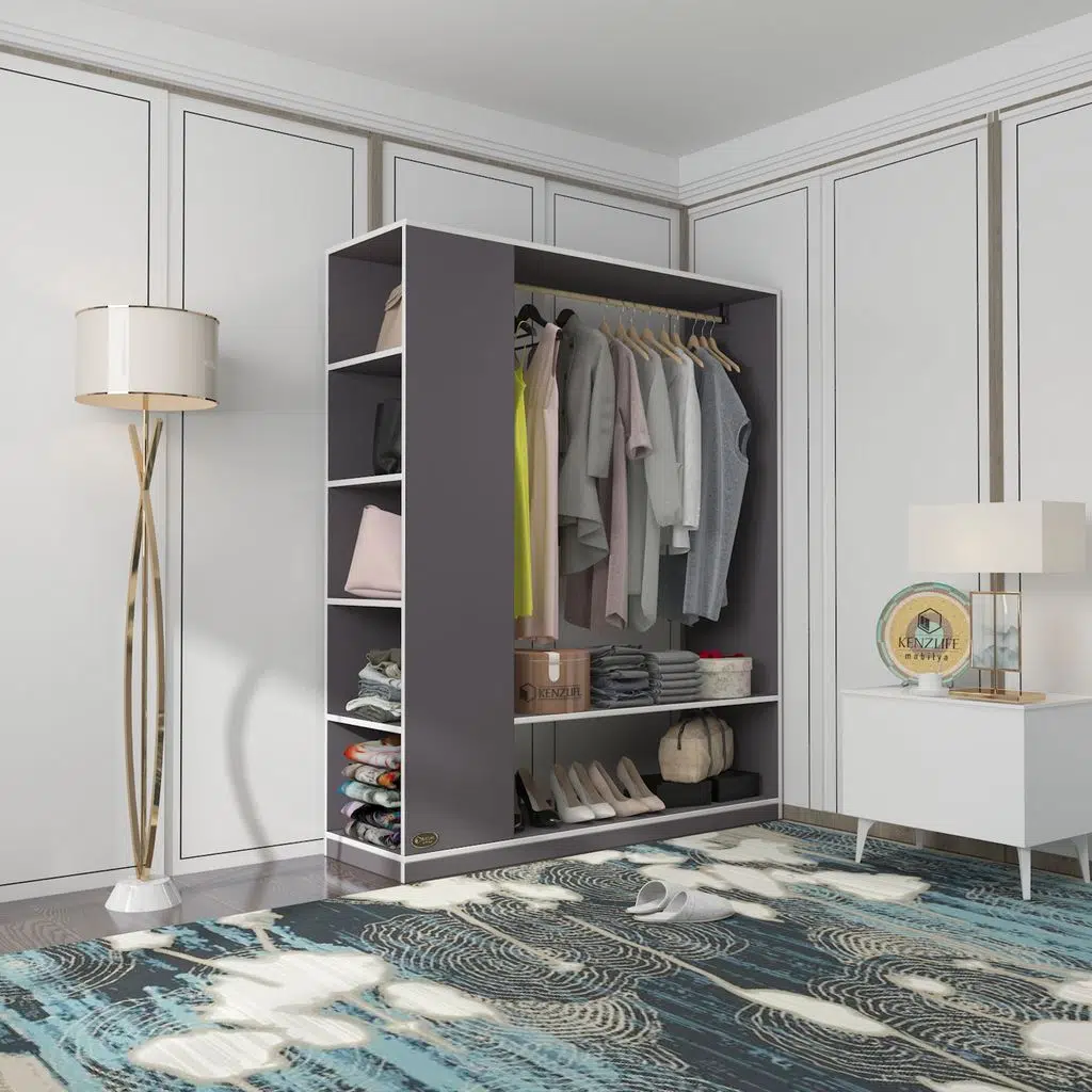 Kenzlife giysi dolabı abdullah 180*150*45 gri gardırop