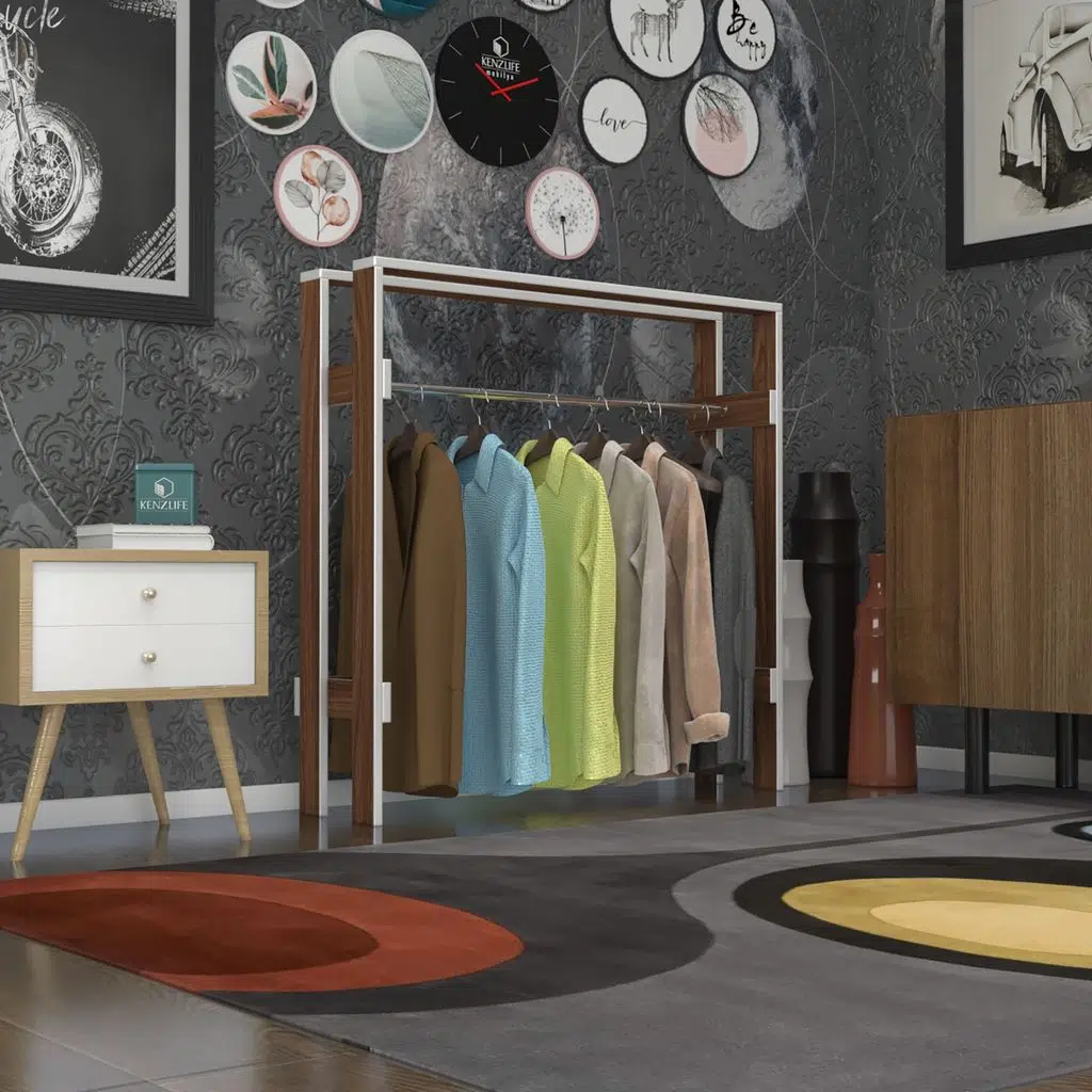 Kenzlife giysi dolabı casim 100*100*25 cvz askılık ayakkabılık