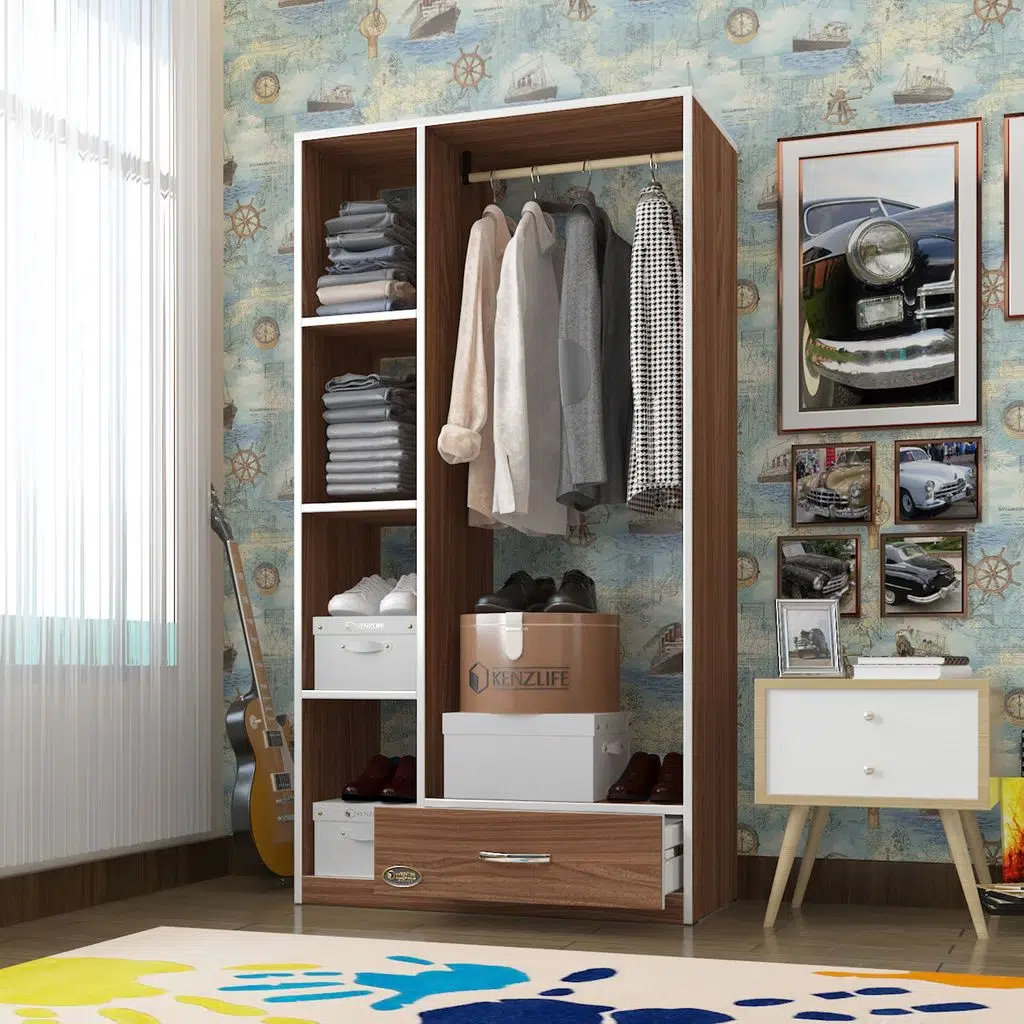 Kenzlife giysi dolabı mengühan 175*90*40 cvz gardırop 1 çekmeceli