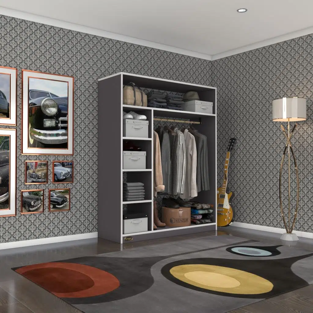 Kenzlife giysi dolabı necmettin 150*120*40 gri gardırop