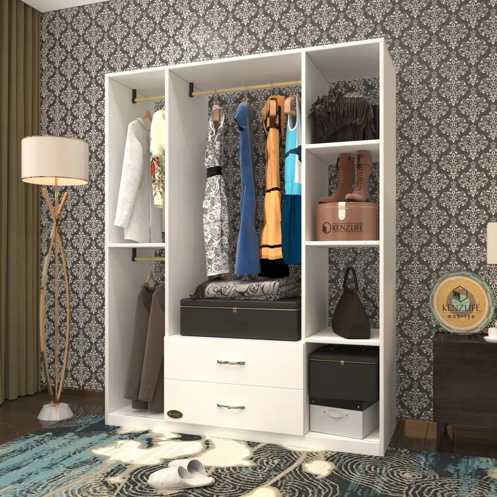 Kenzlife giysi dolabı orhan 175*120*40 byz gardırop 2 çekmeceli