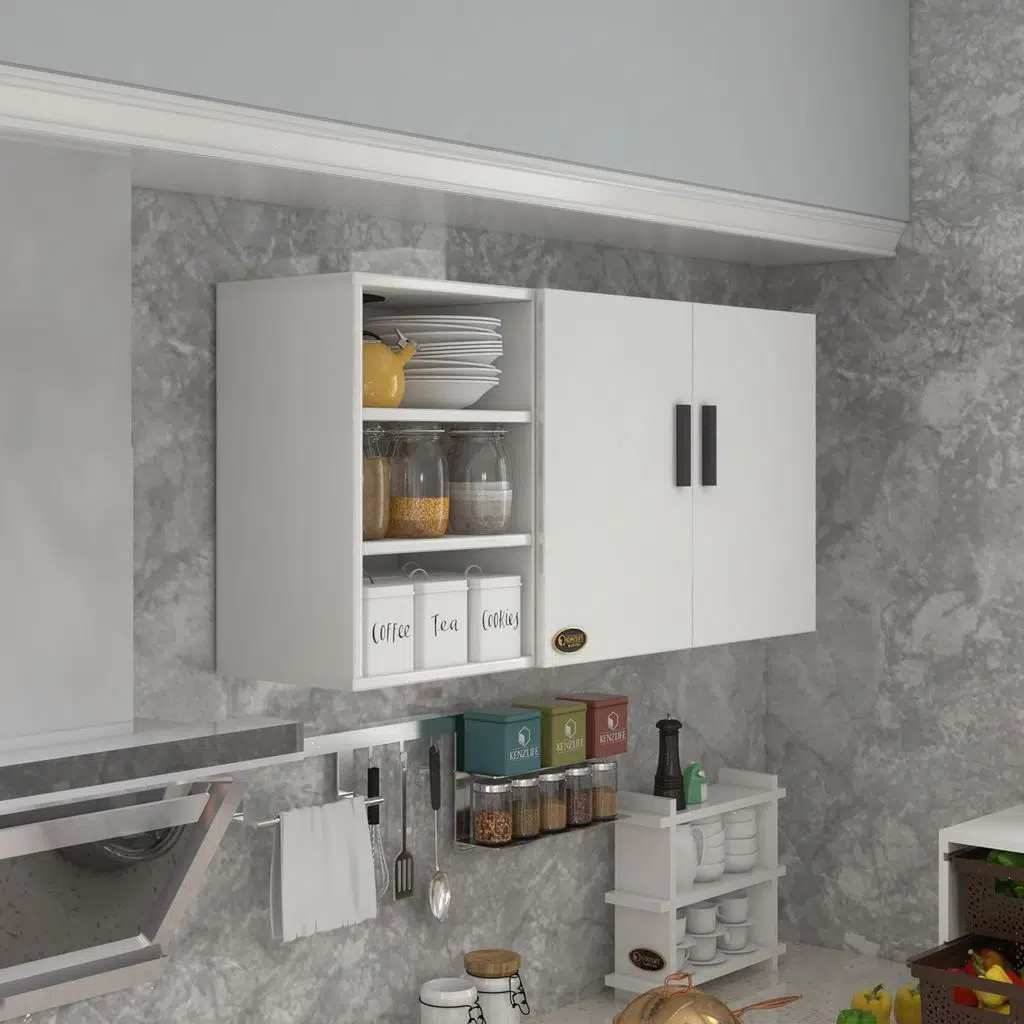 Kenzlife hazır mutfak castus22 byz 060*120*22 banyo dolabı kapaklı raflı arkalıklı
