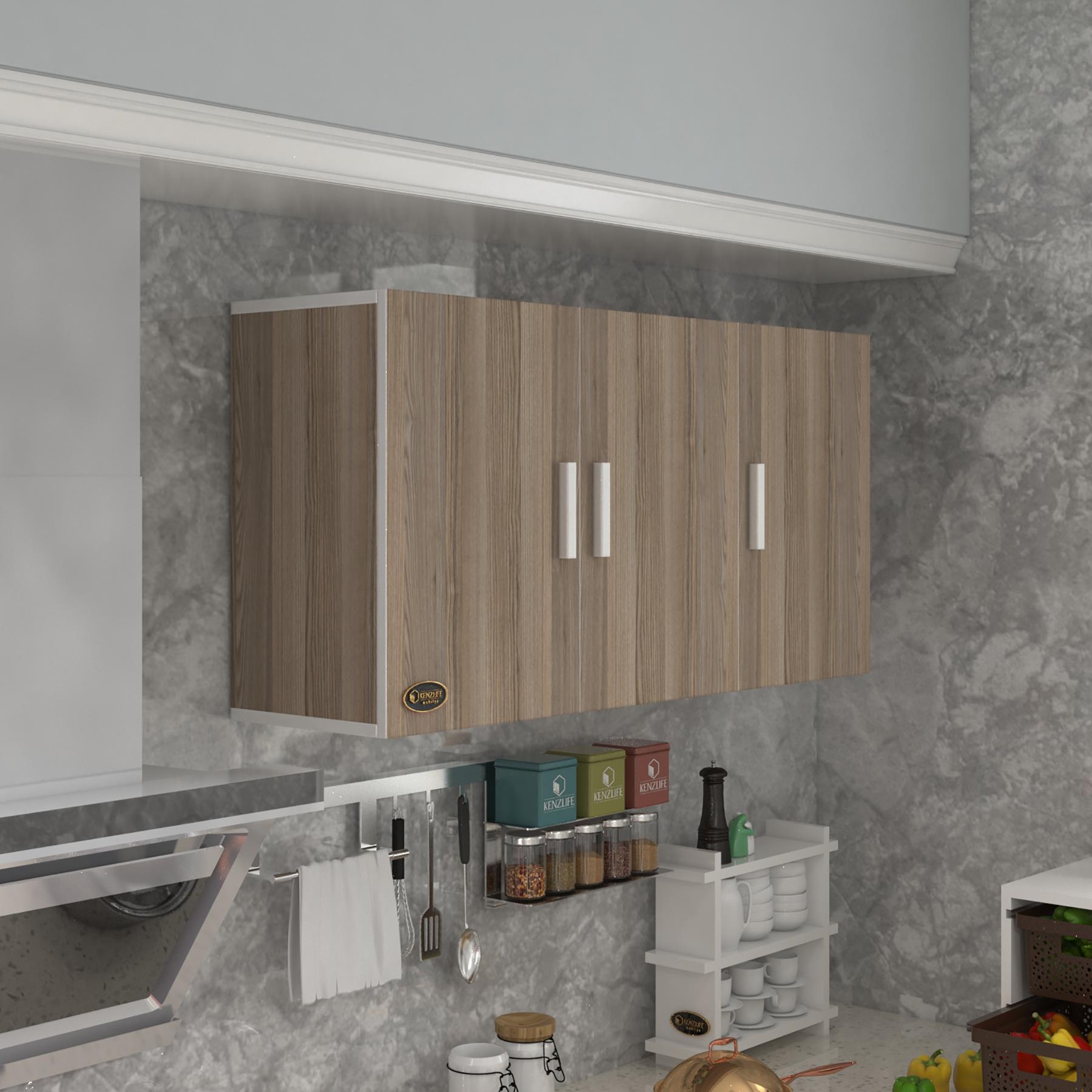 Kenzlife hazır mutfak dirca22 crd 060*120*22 mutfak banyo dolabı kapaklı raflı