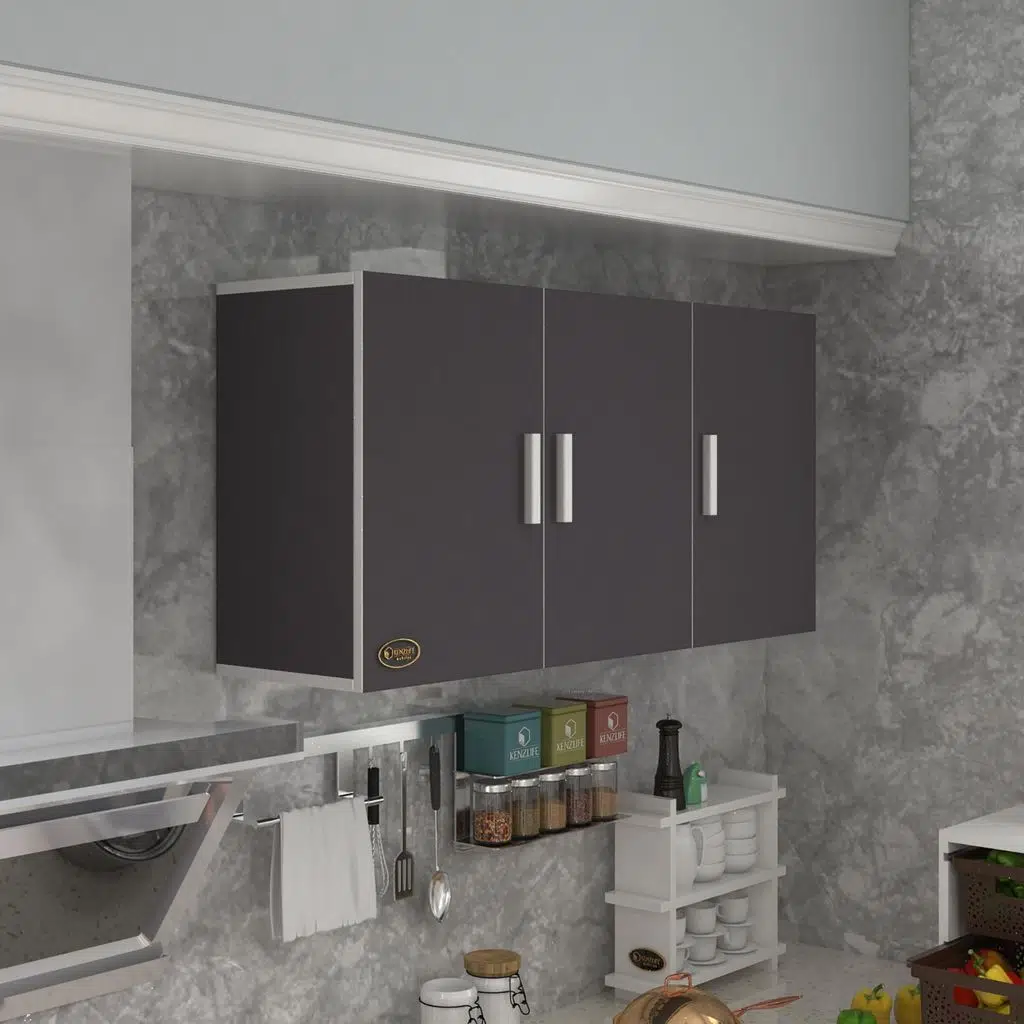 Kenzlife hazır mutfak dirca22 gri 060*120*22 mutfak banyo dolabı kapaklı raflı