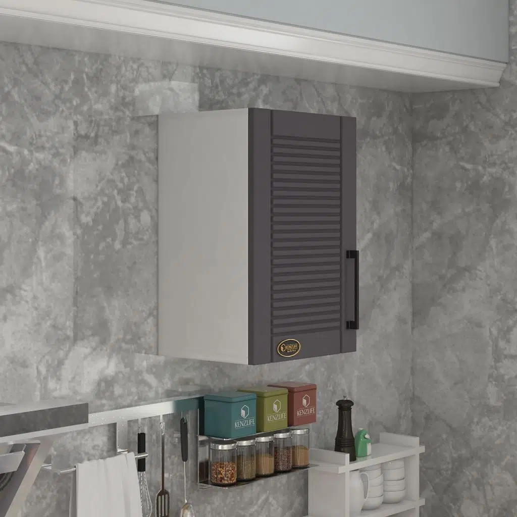 Kenzlife hazır mutfak dolabı bamya60 gri mod2 60*040*32 mebran kapak suntalam gövde
