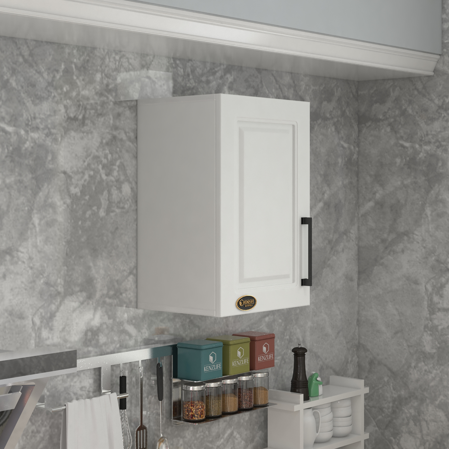 Kenzlife hazır mutfak dolabı bamya90 byz mod1 90*040*32 mebran kapak suntalam gövde