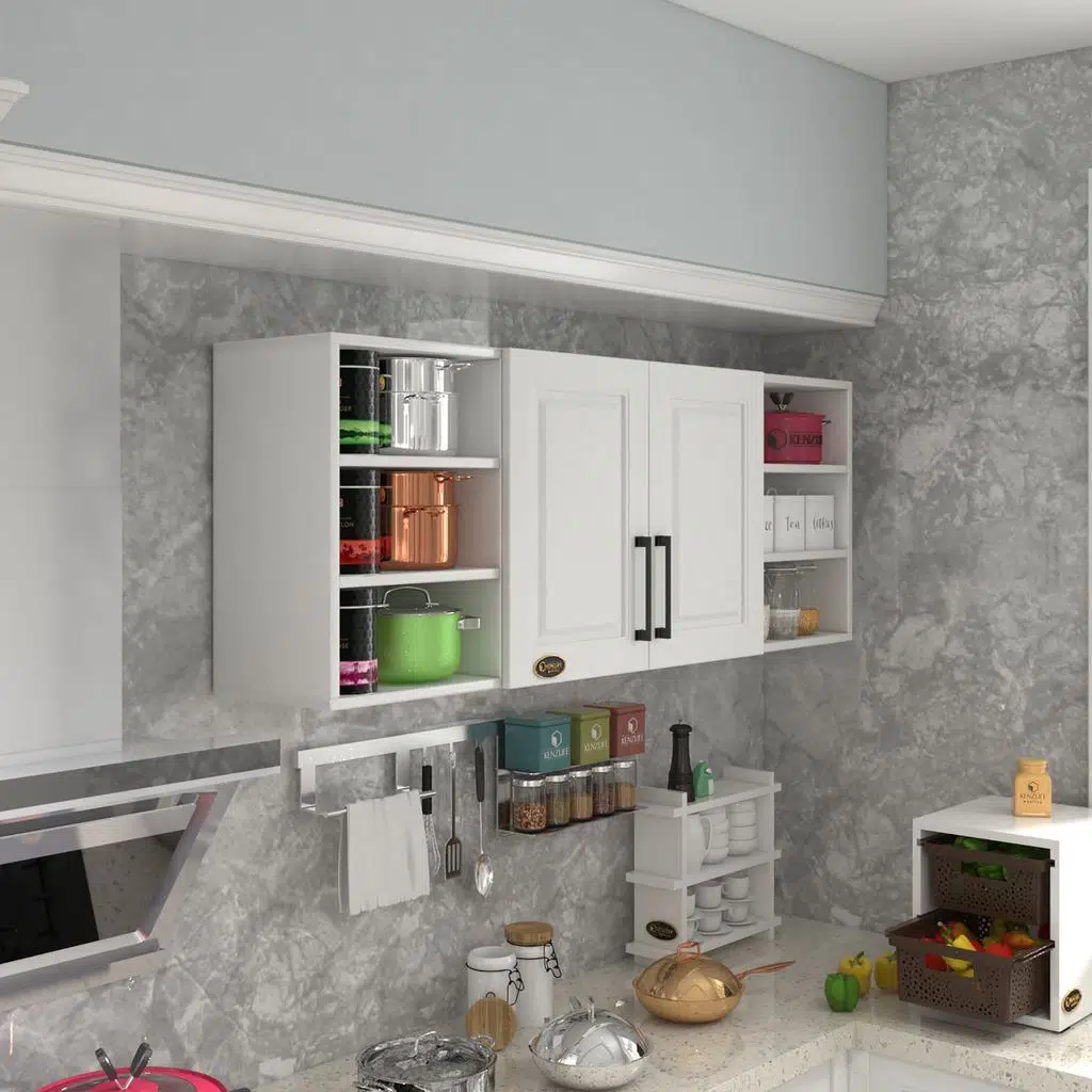 Kenzlife hazır mutfak dolabı domates90 byz mod1 90*160*32 mebran kapak suntalam gövde