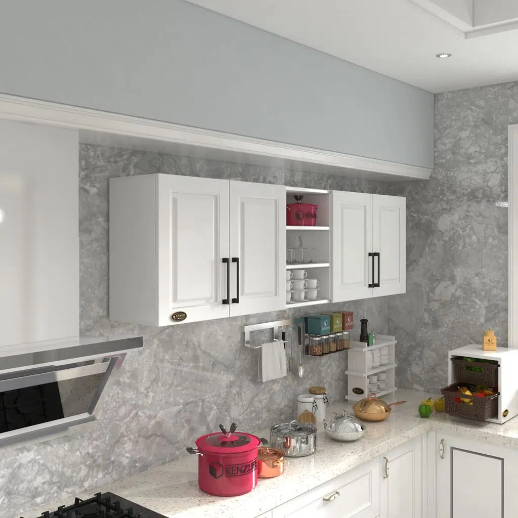 Kenzlife hazır mutfak dolabı fasulye90 byz mod1 90*200*32 mebran kapak suntalam gövde