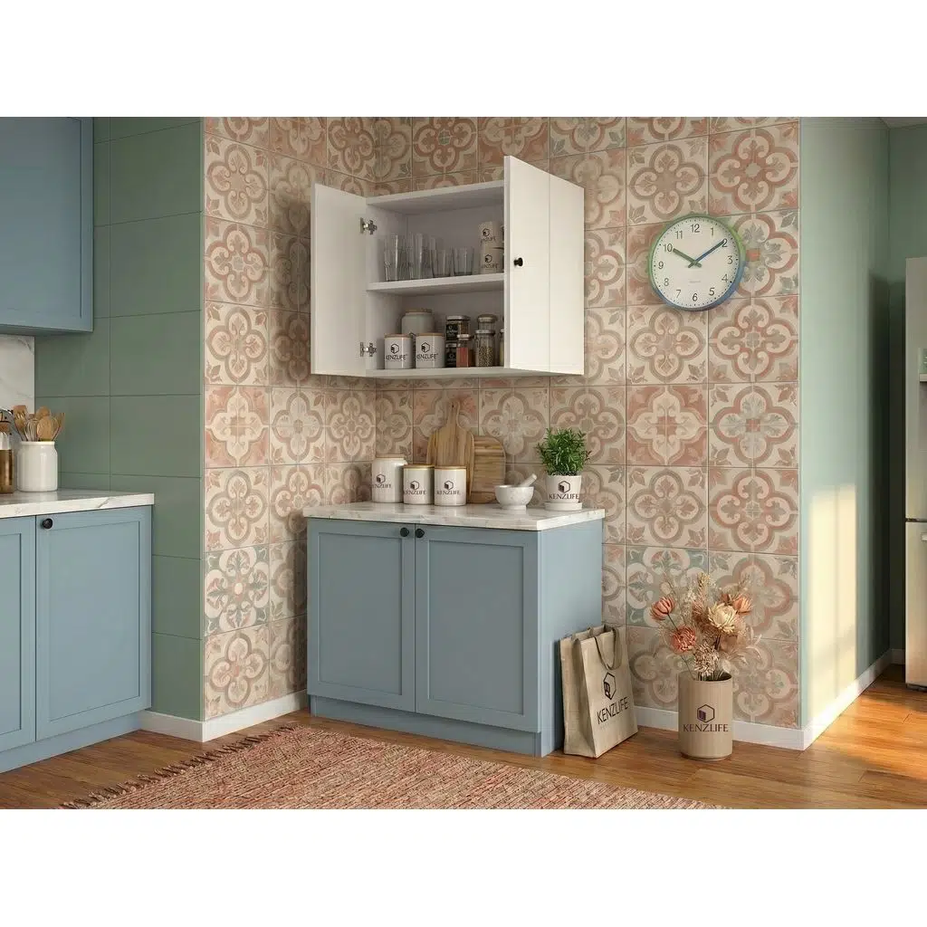 Kenzlife hazır mutfak dolabı harzemşah mat beyaz 080*60*22 arkalıklı % 100 MDF gövde