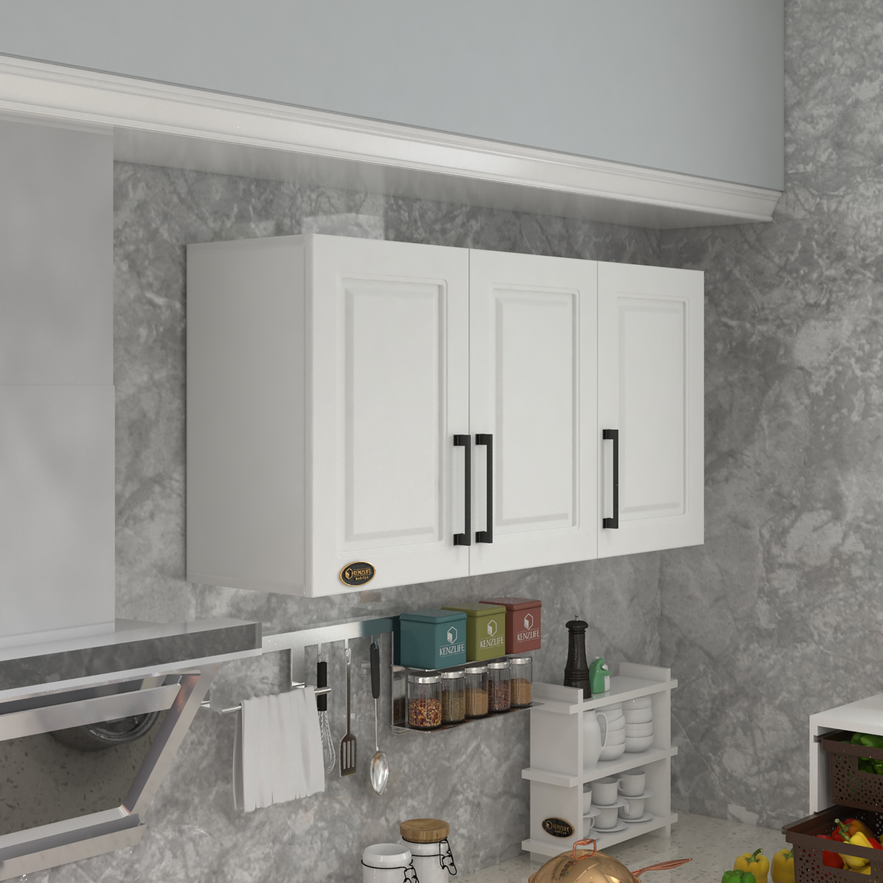 Kenzlife hazır mutfak dolabı limon60 byz mod1 60*120*32 mebran kapak suntalam gövde