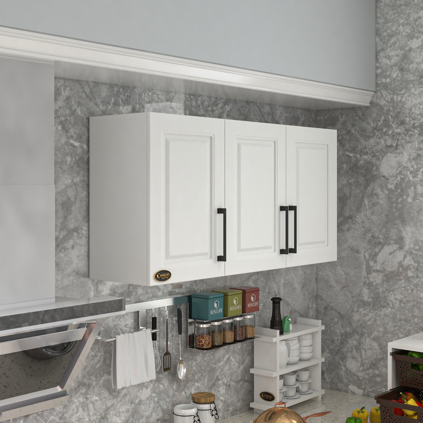 Kenzlife hazır mutfak dolabı mandalina90 byz mod1 90*120*32 mebran kapak suntalam gövde