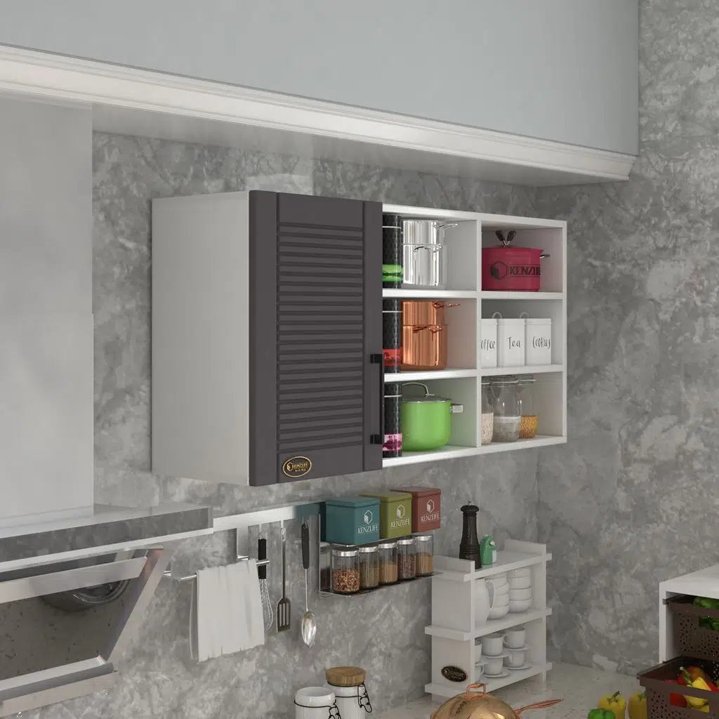 Kenzlife hazır mutfak dolabı pancar60 gri mod2 60*120*32 mebran kapak suntalam gövde