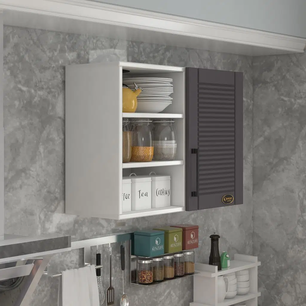 Kenzlife hazır mutfak dolabı roka60 gri mod2 60*080*32 mebran kapak suntalam gövde