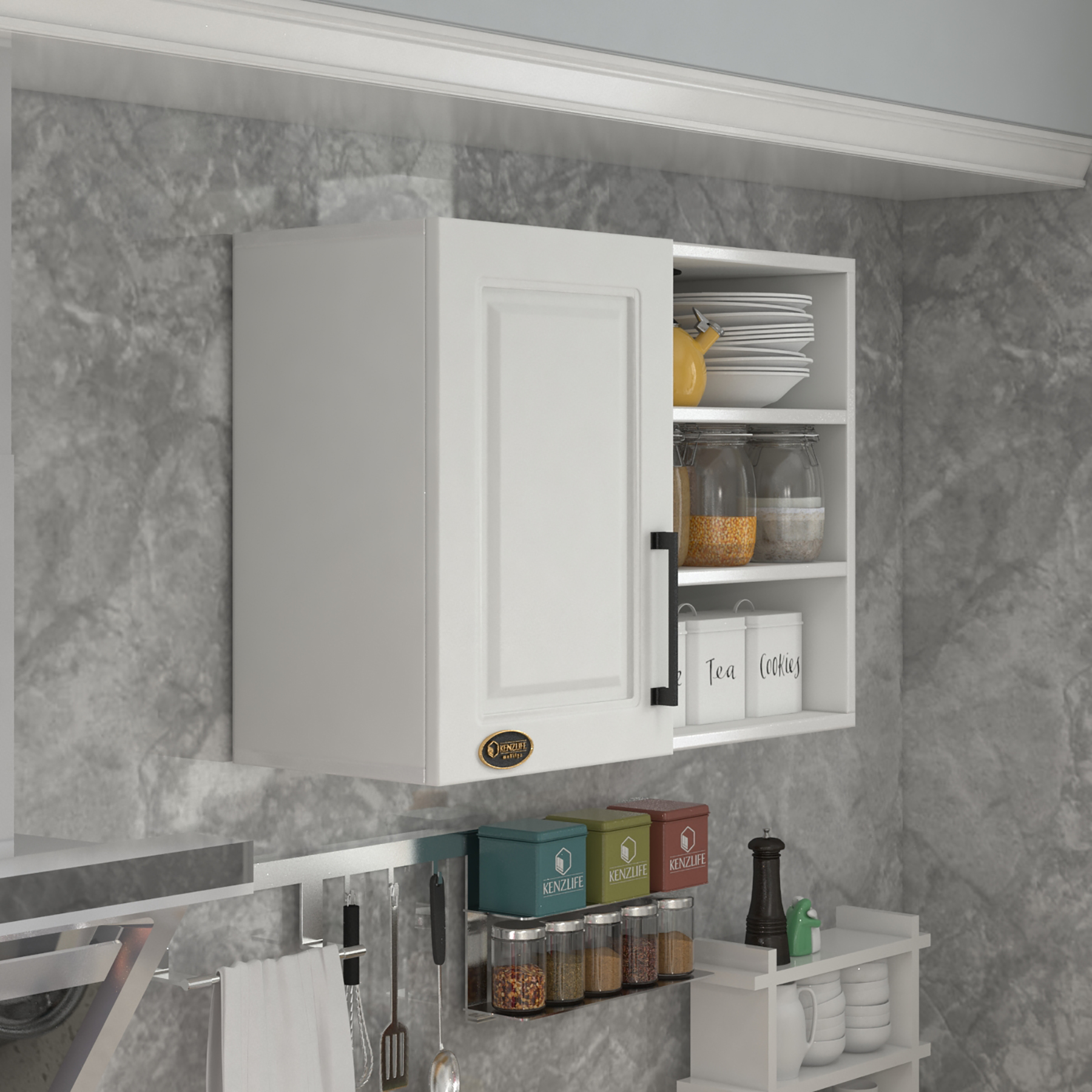 Kenzlife hazır mutfak dolabı tere60 byz mod1 60*080*32 mebran kapak suntalam gövde