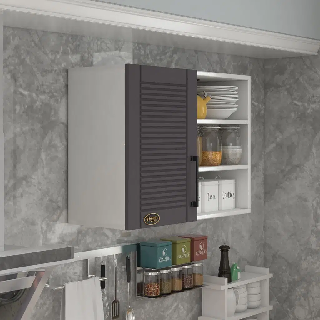 Kenzlife hazır mutfak dolabı tere90 gri mod2 90*080*32 mebran kapak suntalam gövde