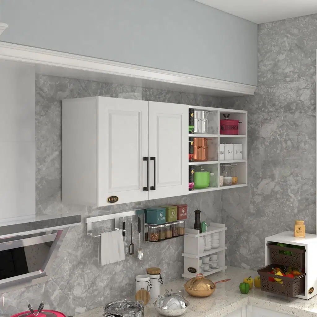 Kenzlife hazır mutfak dolabı zencefil90 byz mod1 90*160*32 mebran kapak suntalam gövde