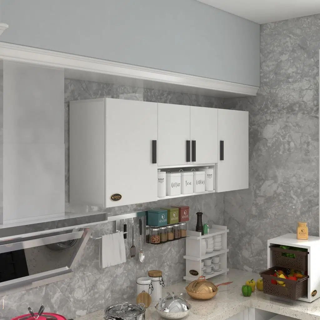 Kenzlife hazır mutfak floro22 byz 060*150*22 mutfak banyo dolabı kapaklı raflı