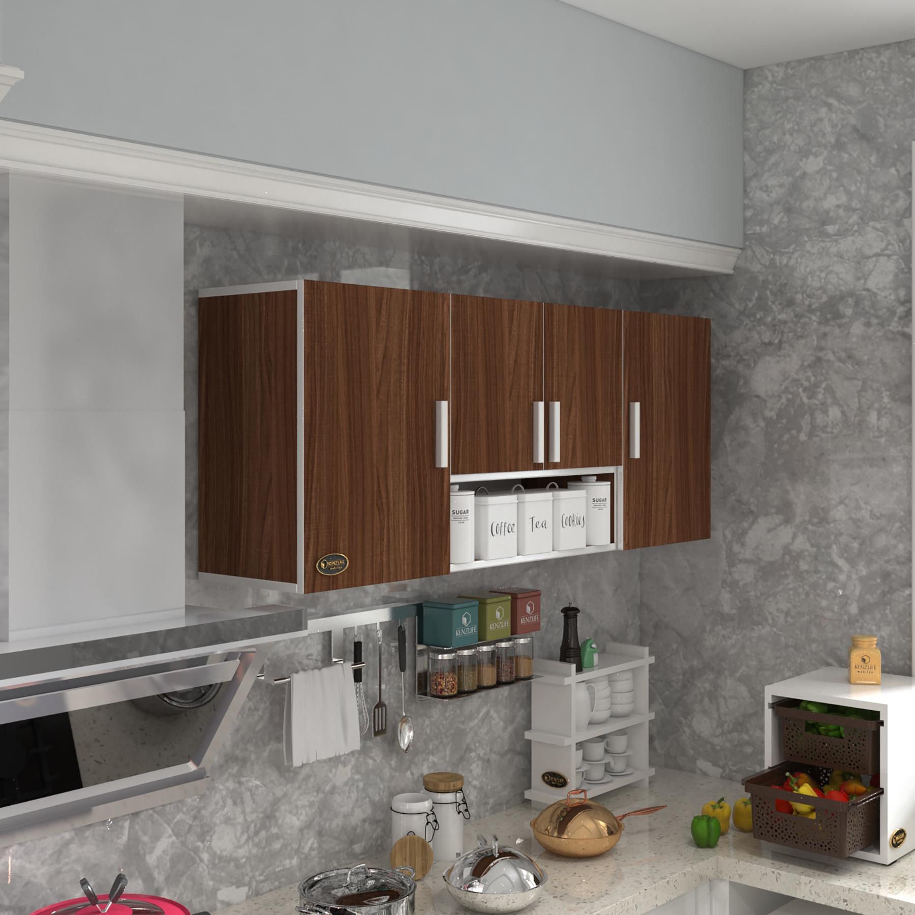 Kenzlife hazır mutfak floro22 cvz 060*150*22 mutfak banyo dolabı kapaklı raflı