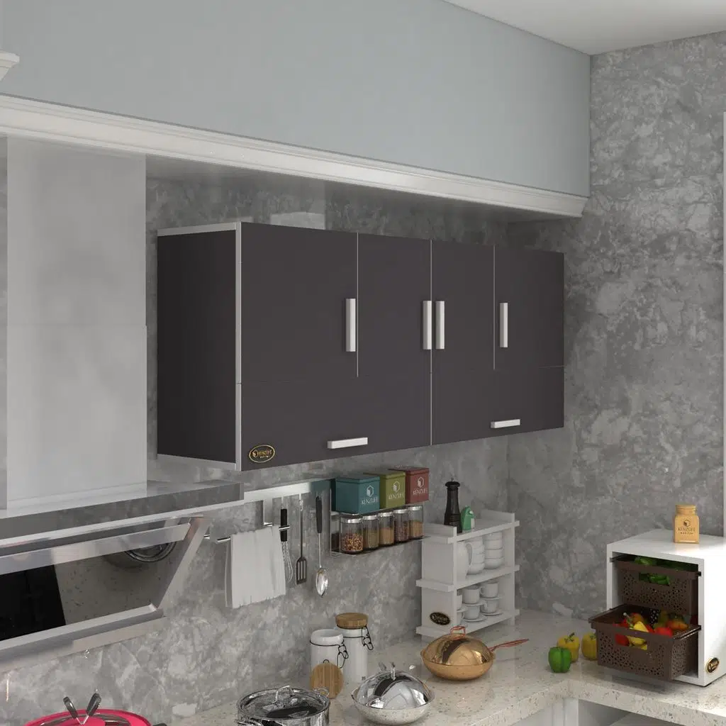Kenzlife hazır mutfak general gri 060*150*22 mutfak banyo dolabı kapaklı raflı