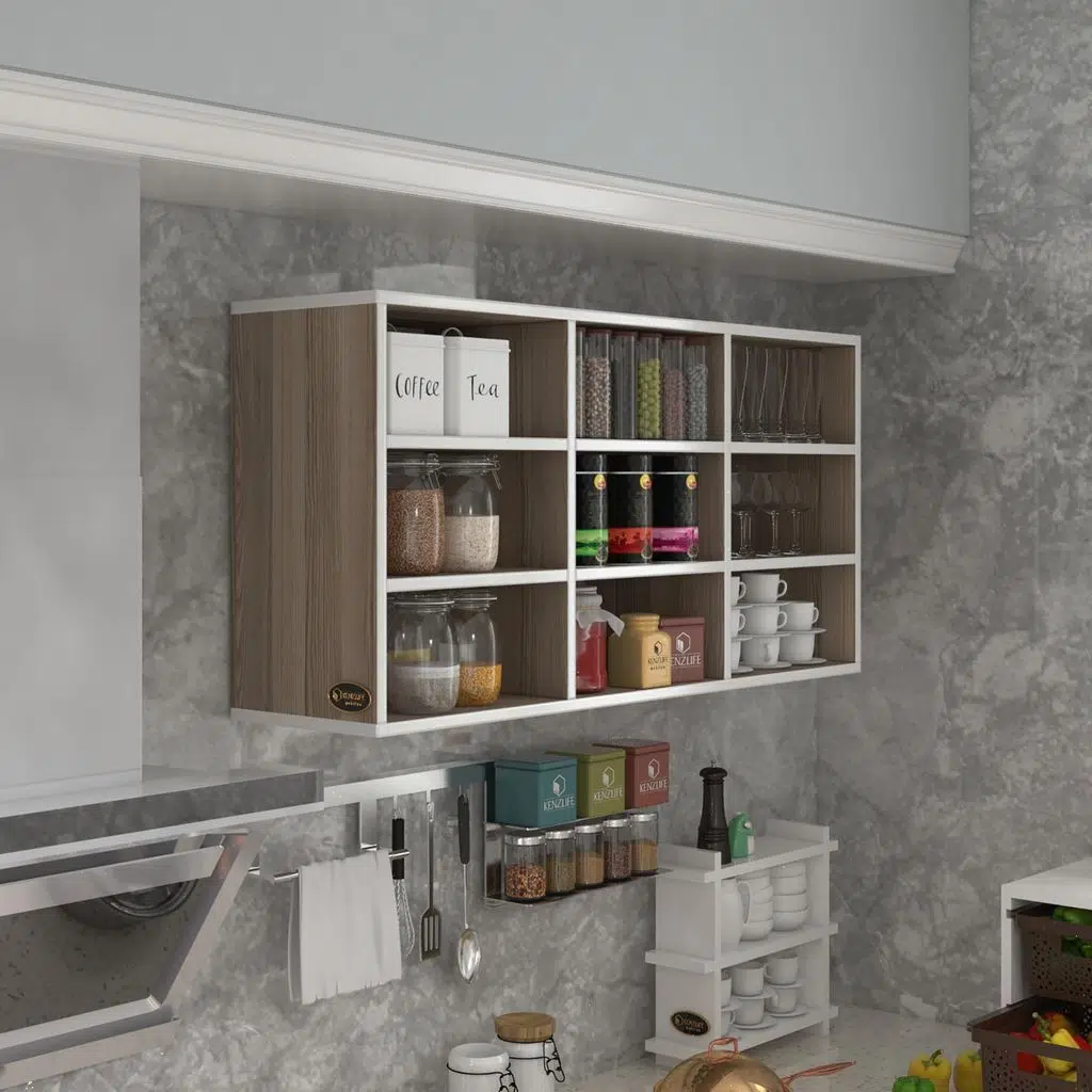 Kenzlife hazır mutfak hortus22 crd 060*120*22 banyo dolabı raflı kapaksız arkalıklı